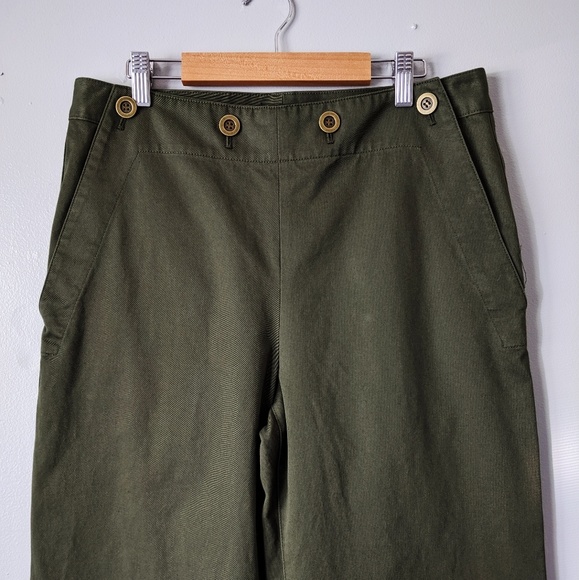 New Theory Namid Green Myrtle Washed Crop Chino 8 - Picture 3 of 5